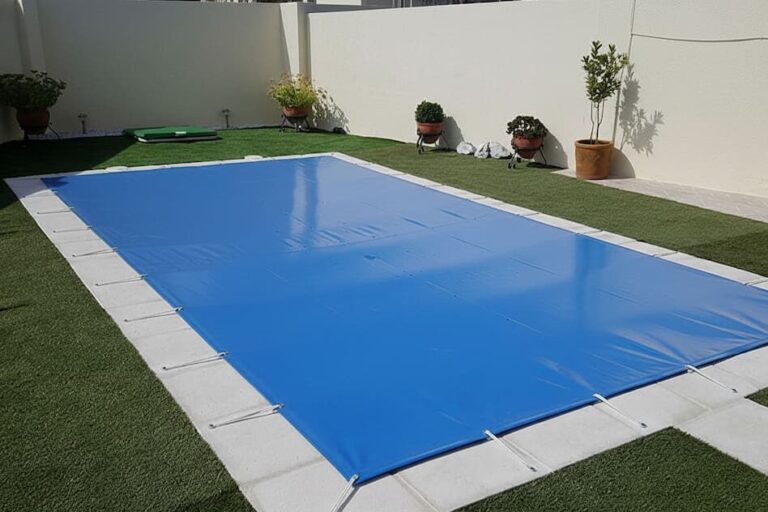 como colocar la lona de la piscina